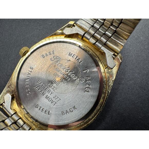 Vintage Precision by Gruen Quartz Gold Tone Mens Watch w/ Date GP5036 Japan Movt main image 4